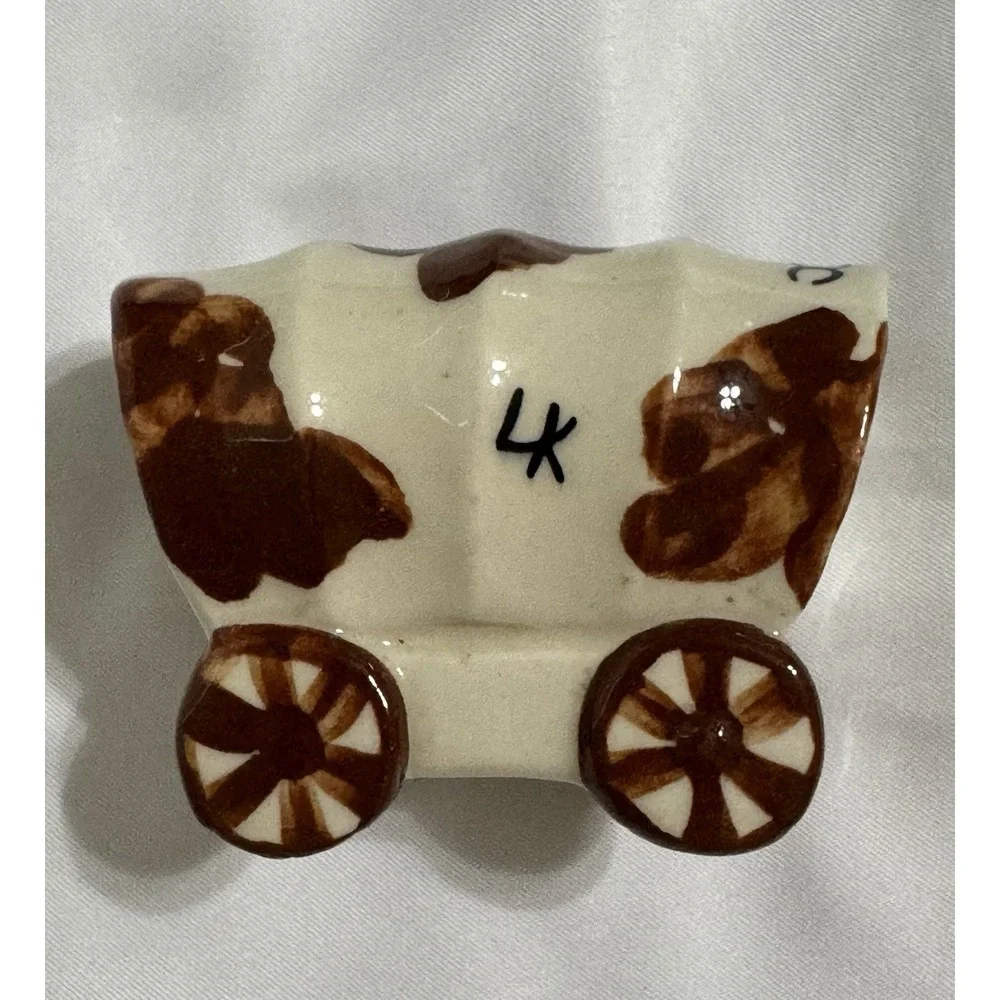 Vintage Porcelain Wagon Salt Shaker Only Western Country Cowboy